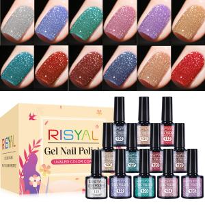 RISYAL 12 Color Gel Nail Polish Set ( 7.3ml/Diamond Gel Series)