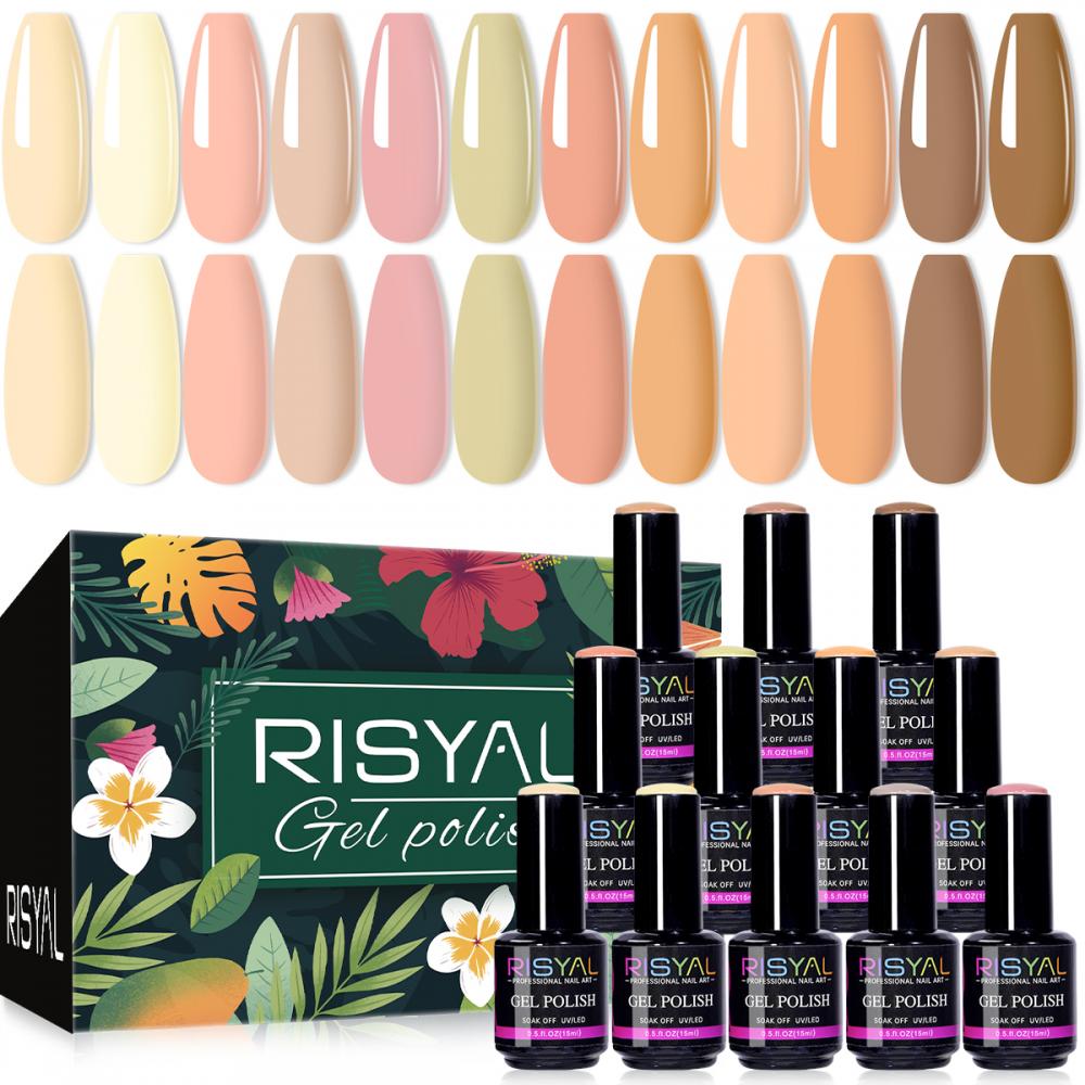 RISYAL 15ml Gel Nail Polish Set ( 12 Color /Coffee colored series) 