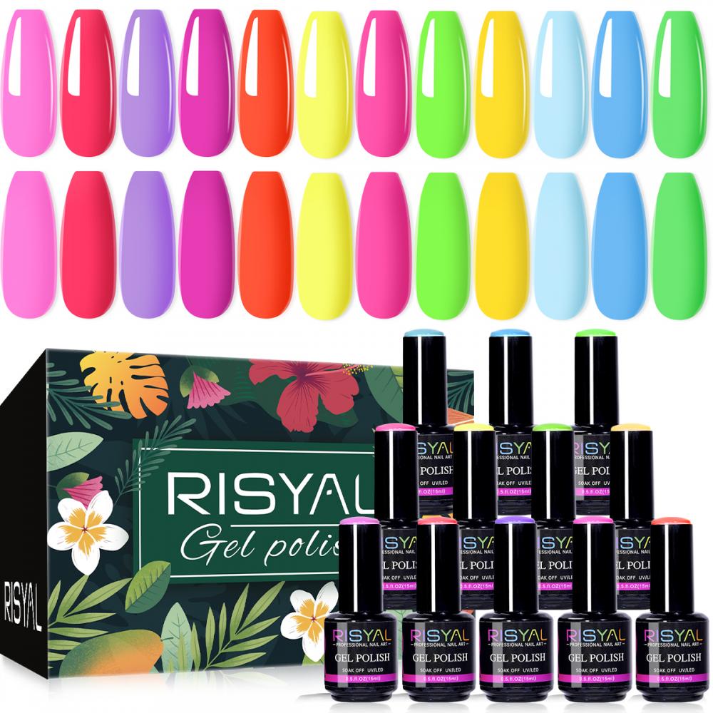 RISYAL 15ml Gel Nail Polish Set ( 12 Color /Fluorescent series) 