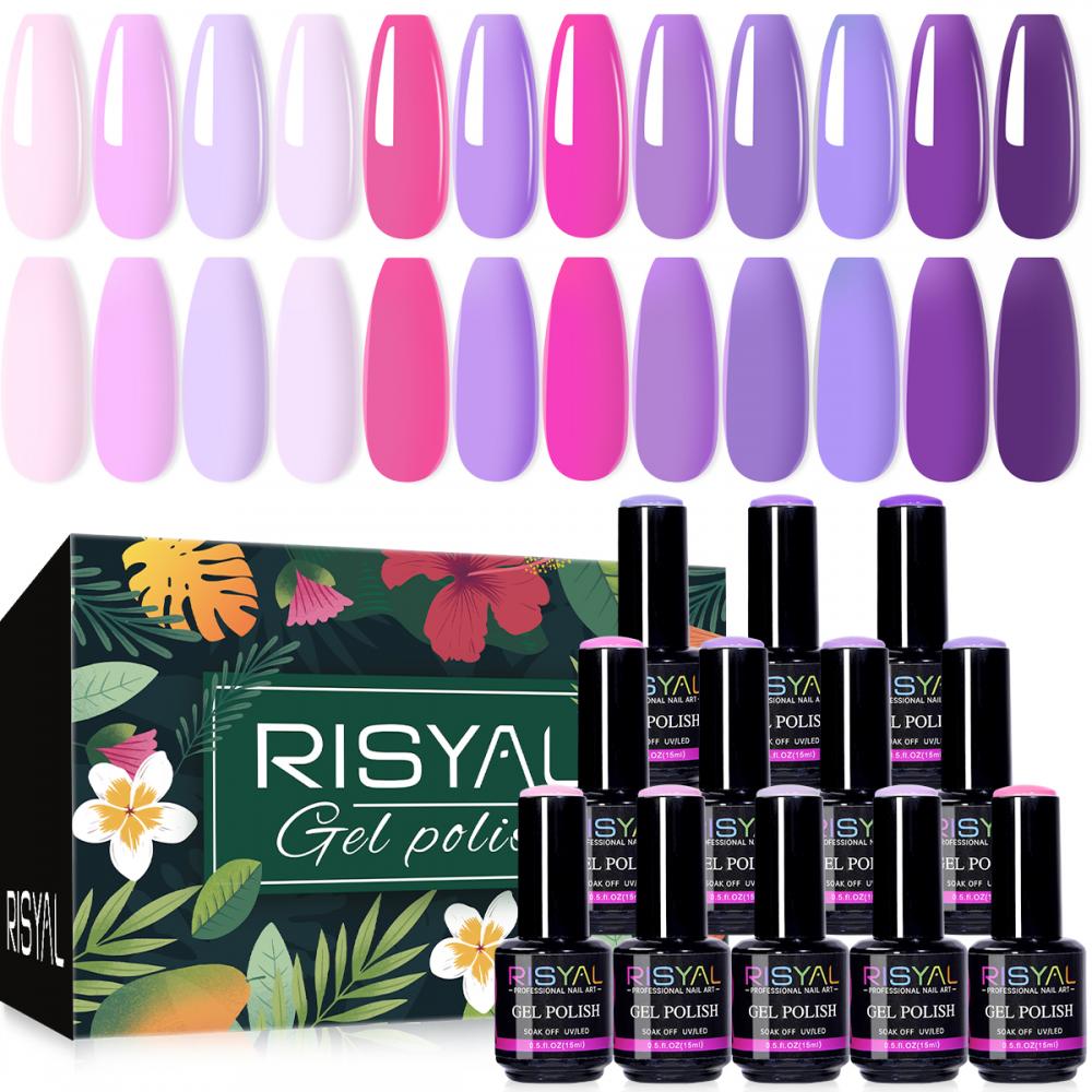 RISYAL 15ml Gel Nail Polish Set ( 12 Color /Purple series) 