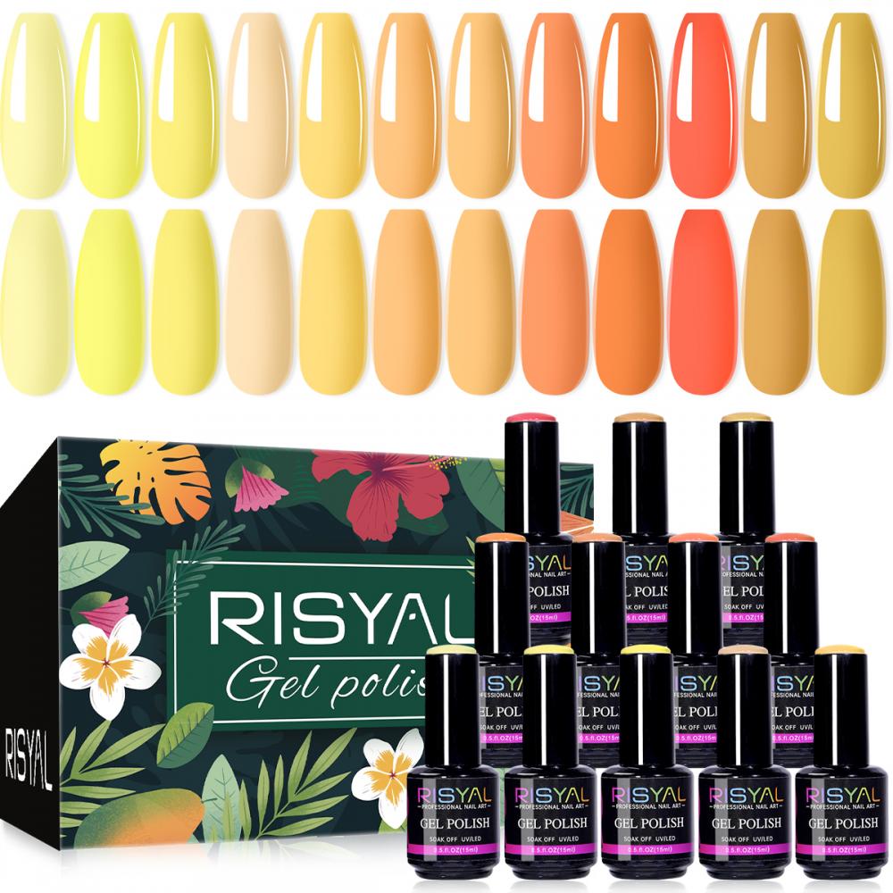 RISYAL 15ml Gel Nail Polish Set ( 12 Color /Yellow Series) 
