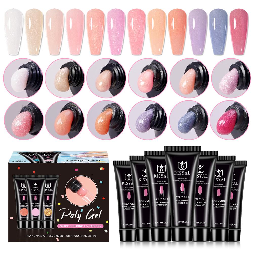 RISYAL 15ml Poly Gel Set (12 PCS Pearl series-RL2259 )