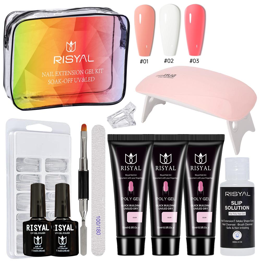RISYAL 15ml Poly gel 3 colors nail kit (11Pcs/ RL2225-1) RISYAL 15ml Poly gel 3 colors nail kit (11Pcs/ RL2225-1)