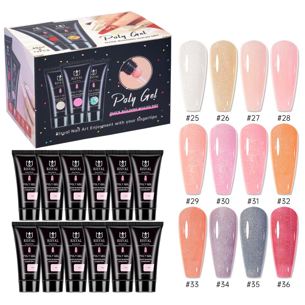 RISYAL 30ml Poly Gel Set (12 Color Pearl series-RL2260)