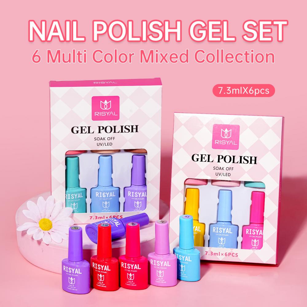 RISYAL 6 color Gel Nail Polish Set (7.3ml-RL2302)