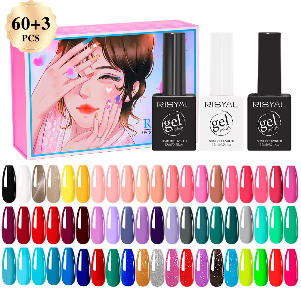 RISYAL 60 color Gel Nail Polish Set (15ml-RL2240) RISYAL 60 color Gel Nail Polish Set (15ml-RL2240)