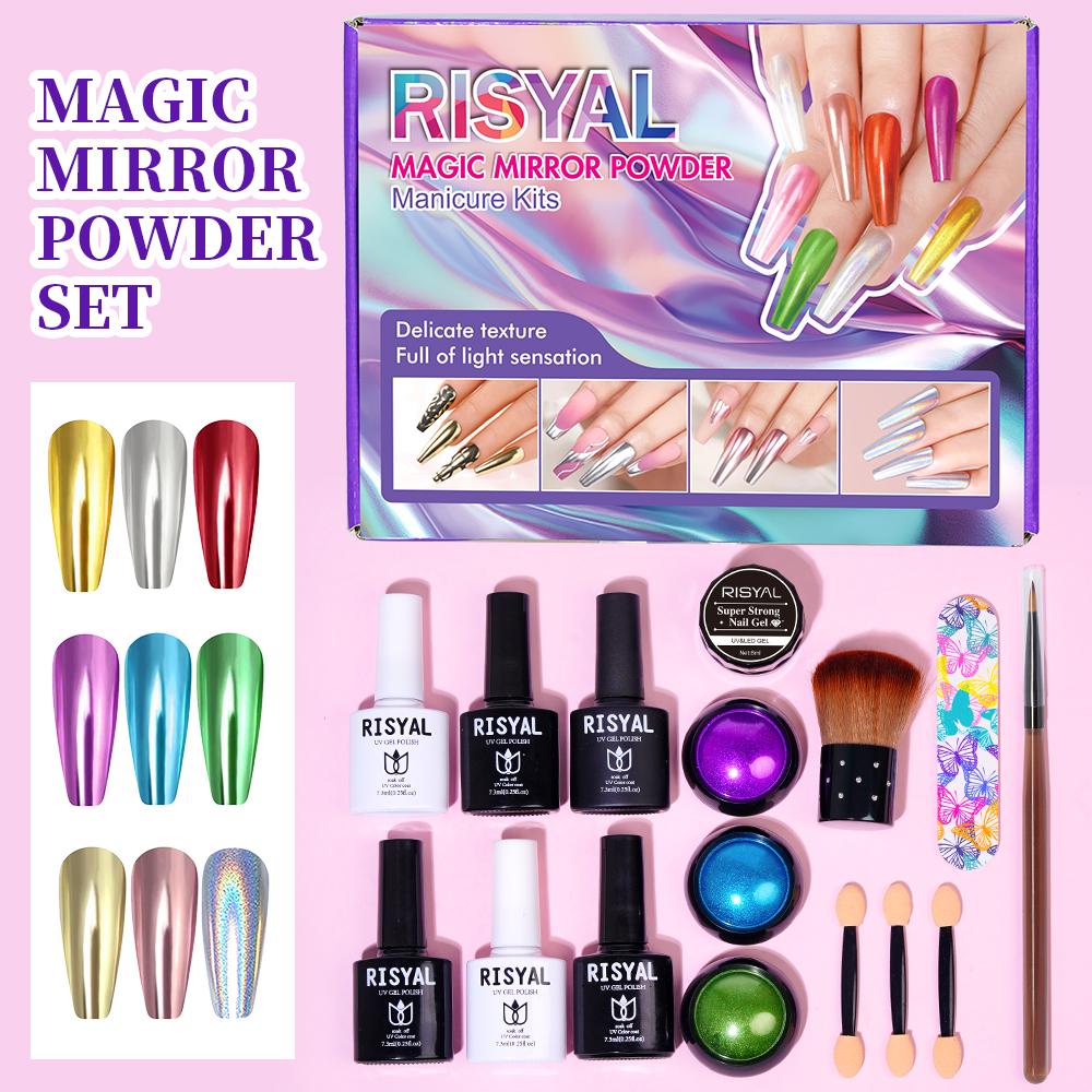 RISYAL Magic Mirror Powder Manicure Kits(9 colors-RL2411)